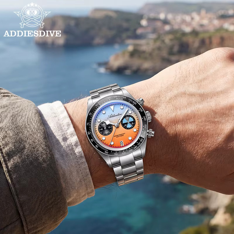 ADDIESDIVE Chronograph, Quarz, Edelstahl, Keramik-Lünette, Herren - Bild 5
