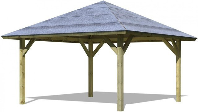 CHILLROI Astana Premium Holzpavillon aus Fichte in Braun B/T: 359 x 359 cm ohne Dachschindeln - Bild 2