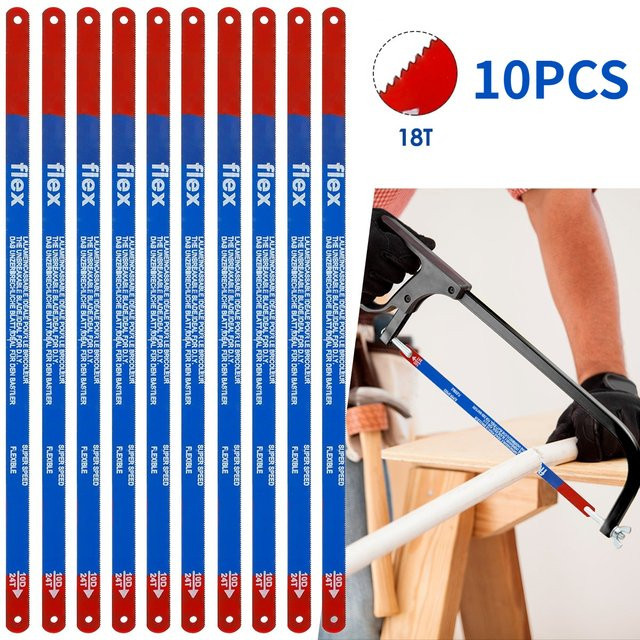 Toorise 10er Set HSS-Cobalt Handsägeblätter mit 18 Zähnen, Länge: 300 mm - Bild 1