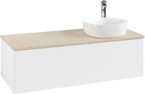V&B Waschtischunterschrank Antao mit Frontstruktur und Beleuchtung, Farbe: Weiß, B/T/H: 120 x 50 x 50 cm - Bild 1