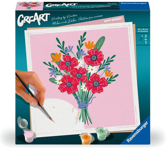 Ravensburger Malen nach Zahlen Adults Trend - Mohnblumenstrauß, Natur, Bunt / Mehrfarbig - Bild 1