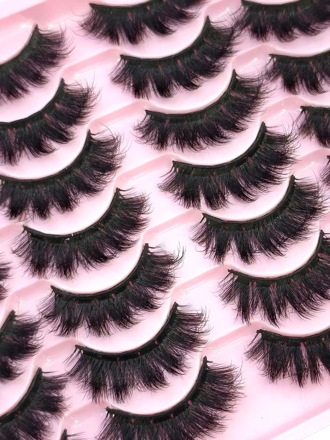 3D Faux Nerz Falsche Wimpern, Black, 14 Paar, Natürlich, Unisex - Bild 5