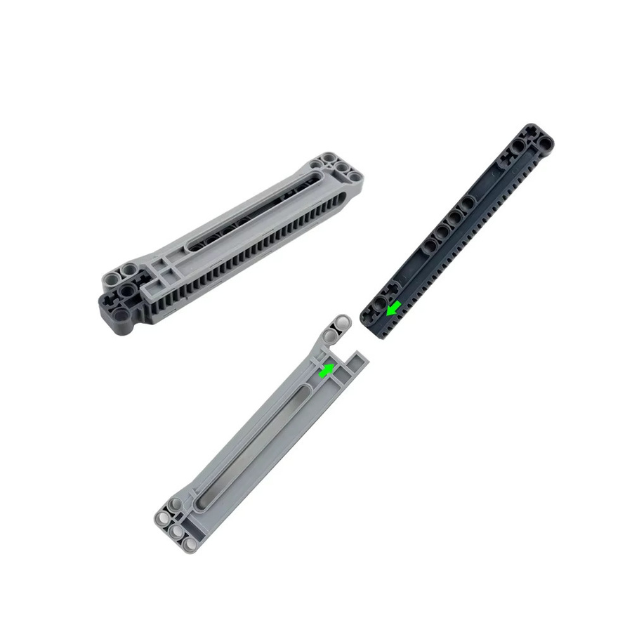 Stemedu Rack Strap Rutsche 1x14x1 technische Bausteine Teile für MOC DIY Spielzeug Zubehör, Grau - Bild 2