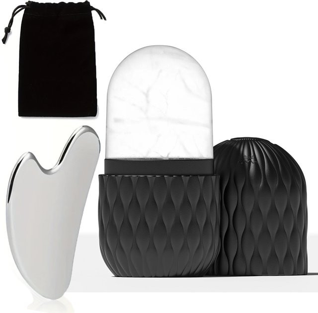 Eisroller & Edelstahl Gua Sha Set für Gesicht, Augen und Hals, Unisex - Bild 1