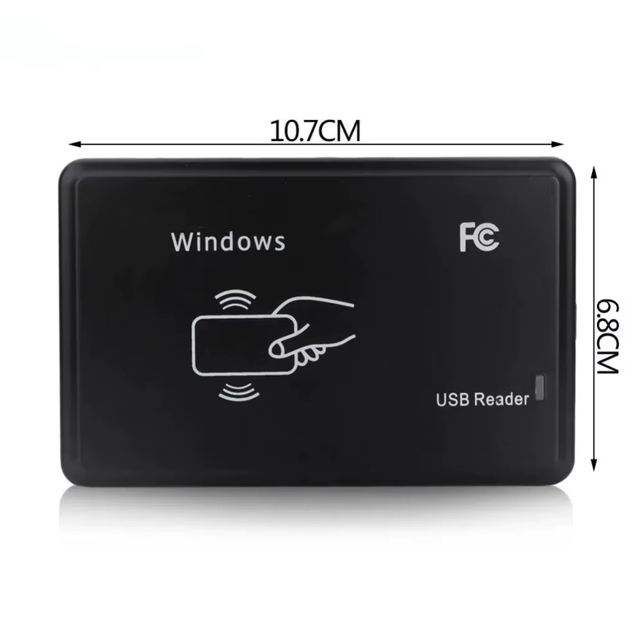 HACHANLUN RFID-Lesegerät in Schwarz mit USB-Anschluss, Dual-Frequenz 13,56 MHz und 125 kHz für IC-ID und kontaktlose Kartenunterstützung - Bild 2