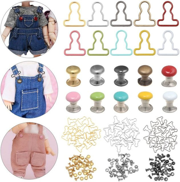20 Sätze Mini Puppe Kleidung, Metall, Zubehör, Blau, Bunt / Mehrfarbig - Bild 1