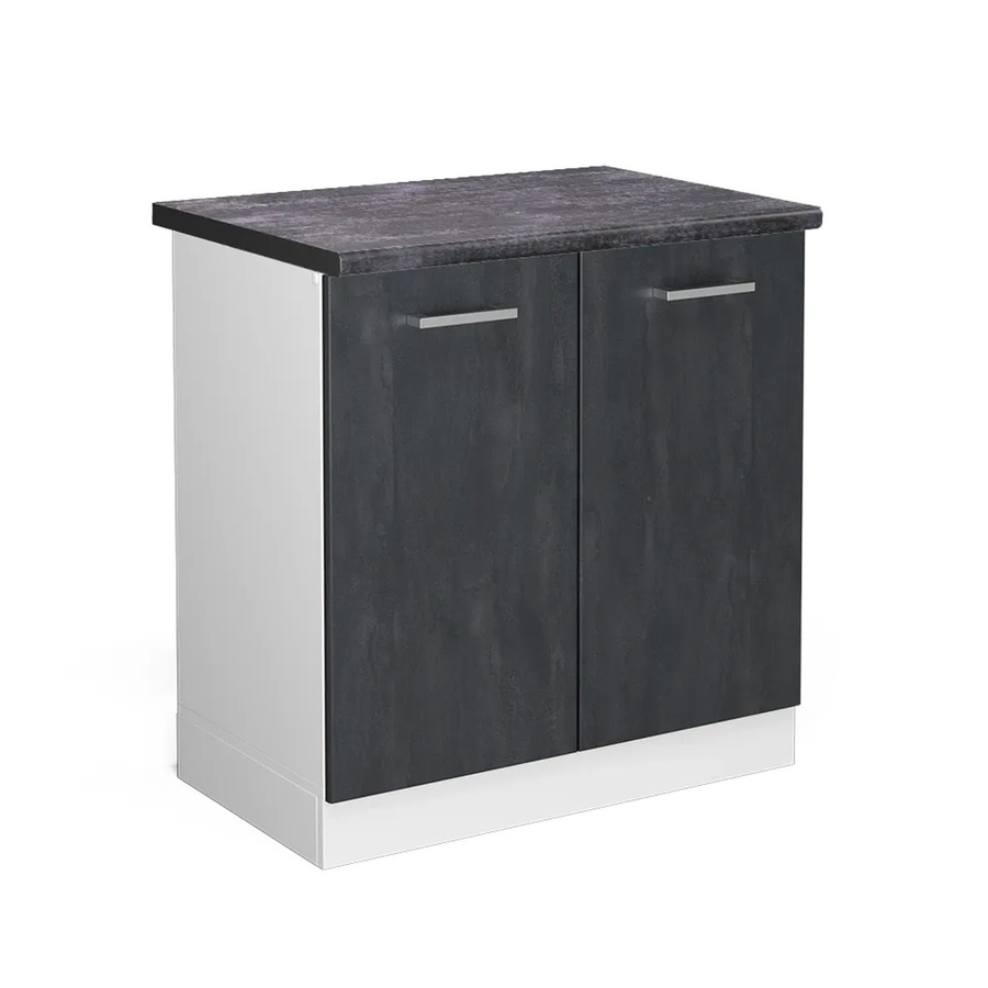 Vicco Spülenunterschrank R-Line in Schwarz Beton/Weiß/Anthrazit mit matten Türen - Bild 2