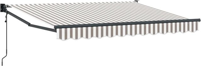 vidaXL Markise aus Polyester und Metall in Weiß-Hellgrau, B: 450 cm, T: 300 cm, H: 230 cm - Bild 1