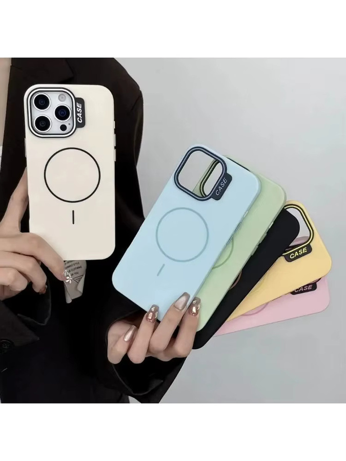 Luxuriöse Macaron Silikon-Schutzhülle für Apple iPhone in Grün mit magnetischer kabelloser Ladefunktion - Bild 6