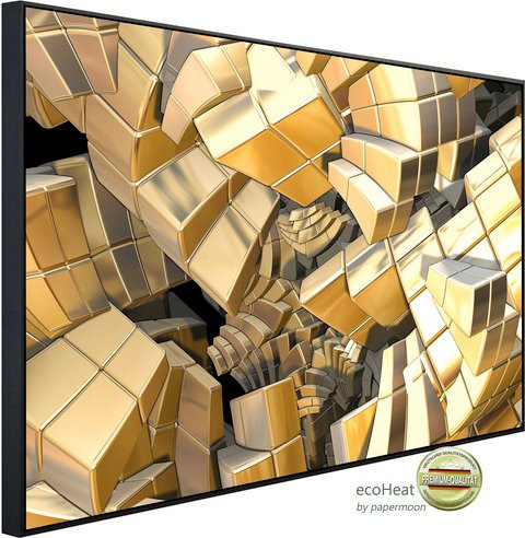 papermoon EcoHeat Infrarotheizung Fraktale goldene Treppe in Bunt mit Matt-Effekt, App-Steuerung und Überhitzungsschutz - Bild 1