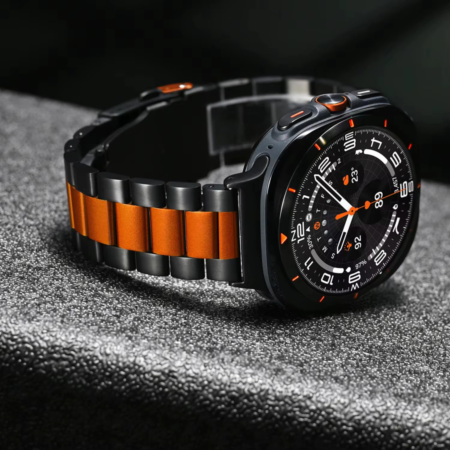 Uhrenarmband Edelstahl, Schwarz, Herren, für Samsung Galaxy Watch 8 Ultra 47 mm - Bild 2