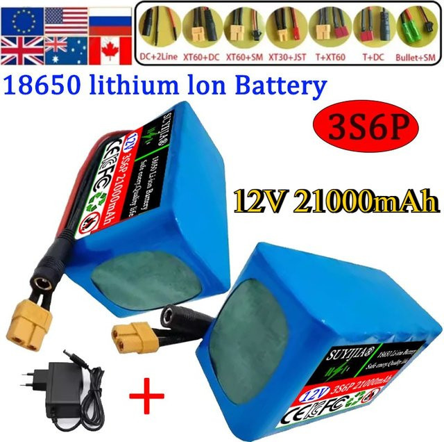 SUYIJIA 3S6P 12V 21Ah Lithium-Ionen-Akku 18650 mit BMS in Blau für Roller und Spraygeräte - Bild 1
