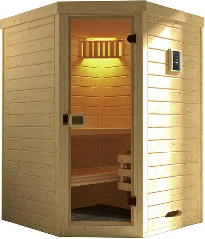 WEKA Massivholz-Elementsauna Laukkala 1 aus Fichtenholz in Braun, H x B x T: 144 x 200 x 144 cm - Bild 3