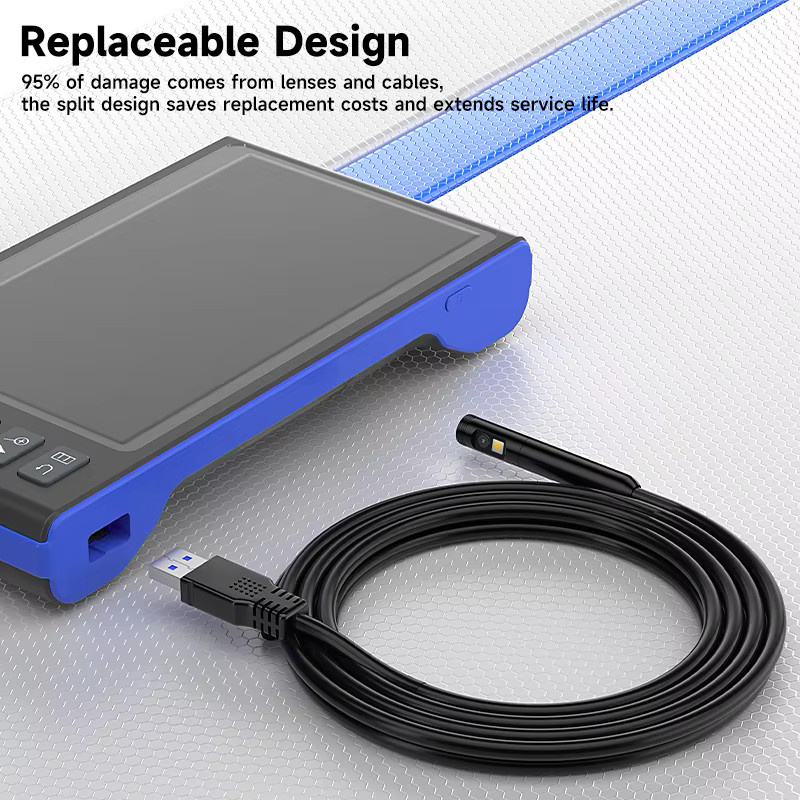 ENWOR HD Endoskop mit 7-Zoll-IPS-Bildschirm, 5 MP Autofokus-Kamera, Full HD 1080P und USB-Anschluss in Blau - Bild 4