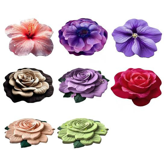 Hercules Kieselgur Badematte mit Blumendesign, rutschfest und schnelltrocknend, Breite: 80 cm - Bild 2