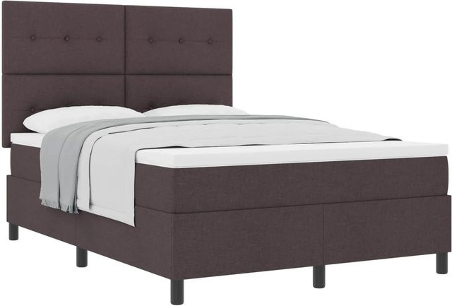 vidaXL Boxspringbett mit Matratze Dunkelbraun B/T: 140 x 190 cm - Bild 1