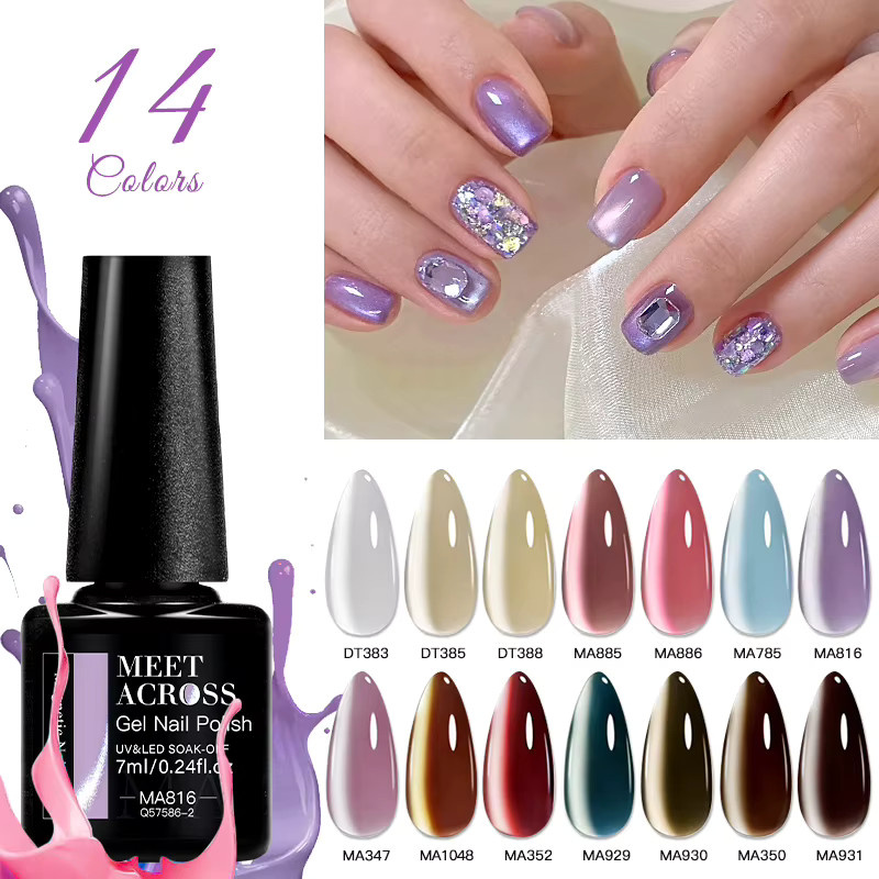 MEET ACROSS Magnetischer Katzenaugen-Gel-Nagellack, Weiße Mondlicht, 7 ml - Bild 4