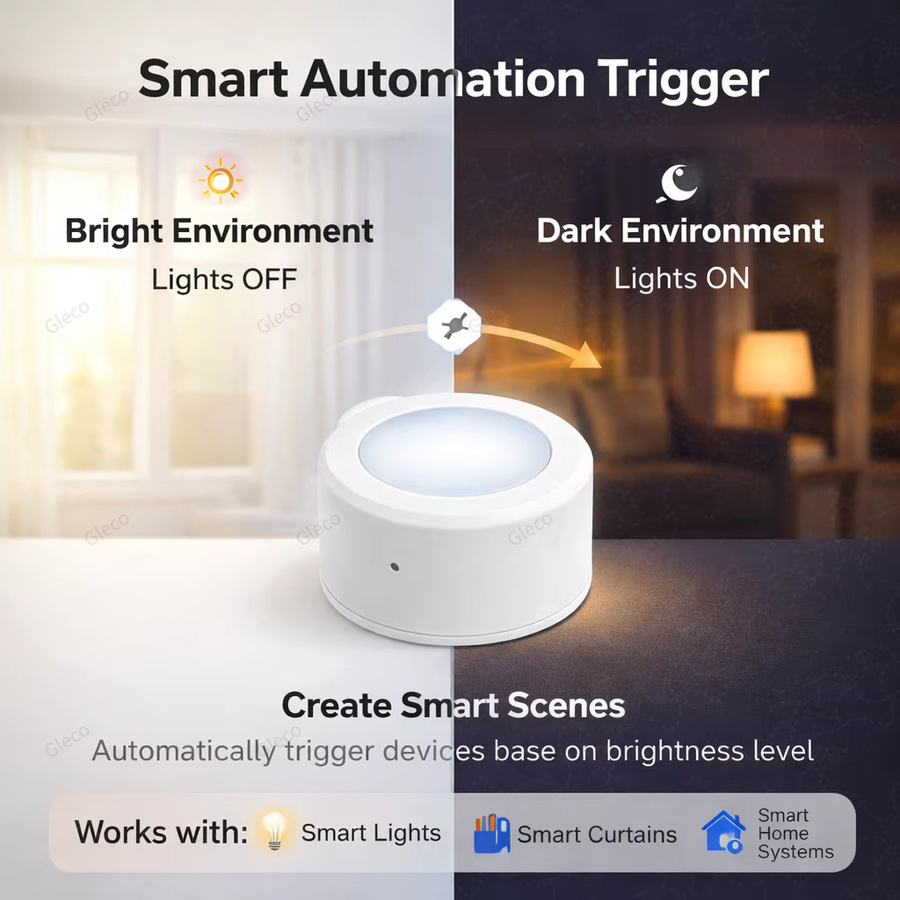 Coolo Zigbee Licht-Helligkeitssensor für Tuya Smart Life, Lux-Monitor in Weiß - Bild 3