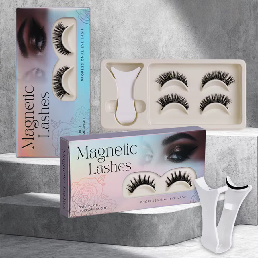 GIOIO Magnetische Wimpern, 2 Paar, natürlich, mit Pinzette - Bild 2