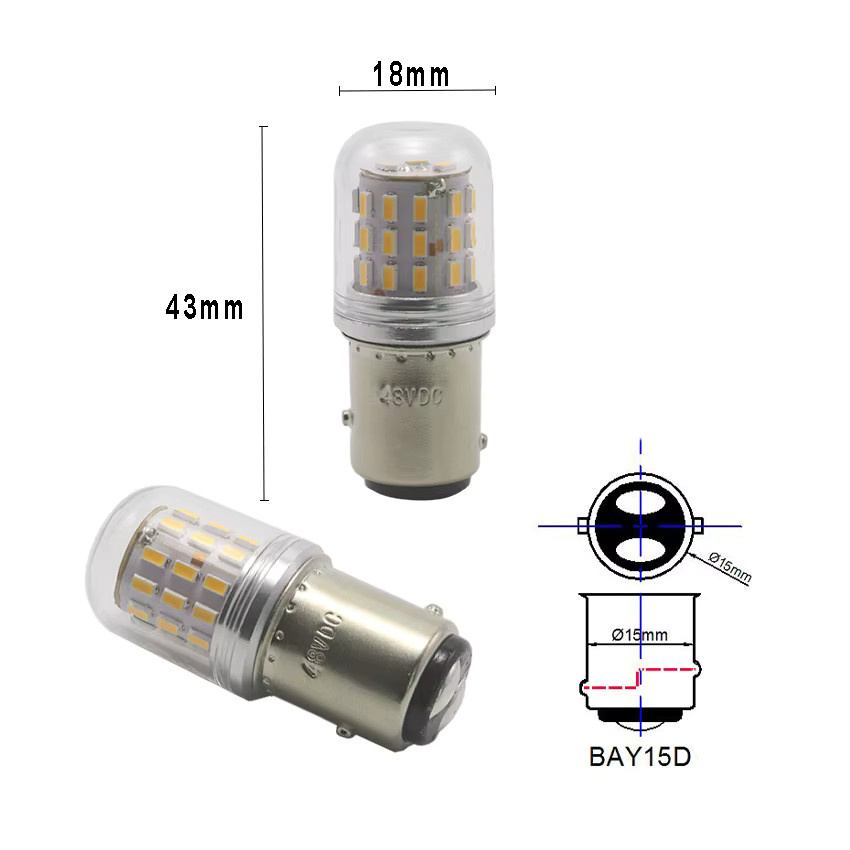 Mcdrlled LED-Lampen für Boot und Auto, G18 R10W P21W Signalleuchte, Weiß, Transparent, 6V 12V 24V 48V - Bild 1