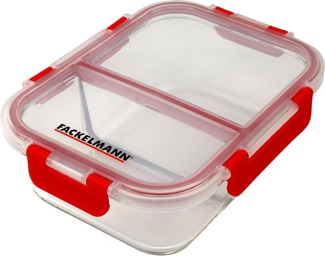 Fackelmann Meal Prep Frischhaltedose aus Glas mit Trennfächern, transparent, auslaufsicher und mikrowellenfest - Bild 1