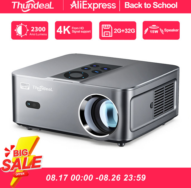ThundeaL TD98W Mini Videoprojektor mit Android, Autofokus und LED-Technik für 2K 4K Full HD 1080P Heimkino und 3D - Bild 1
