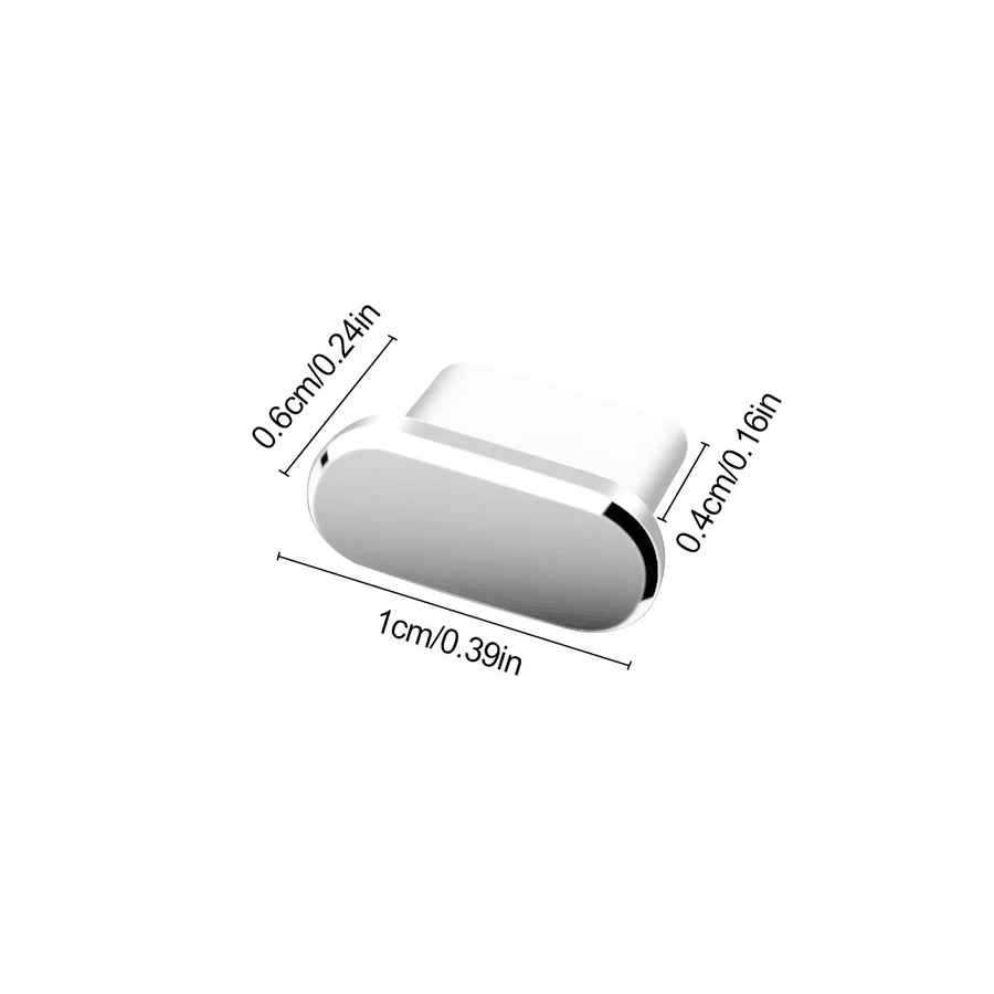6-teiliges Anti-Staub-Set für USB-C Anschlüsse in Schwarz und Silber - Bild 2