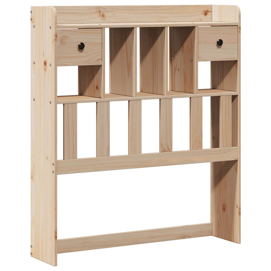 vidaXL Bücherregalbett aus Massivholz Kiefer in Natur, rustikal, B/T/H: 75 x 190 x 110 cm, ohne Matratze - Bild 3