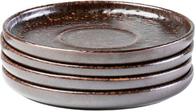 Gipfelstück Kaffeeuntertassen-Set Glockenklang aus Steinzeug in Bronze/Braun - Bild 1