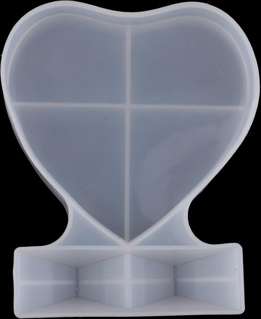 DIY Mall Organosilikonform in Lebensmittelqualität für Heimwerkerbedarf, rechteckig und Herzform, Weiß, B/T/H: 14,6 x 13,2 x 1,7 cm und 19,0 x 15,3 x 3,3 cm - Bild 1