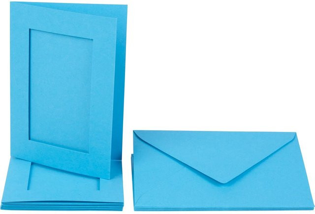 Folia Passepartoutkarten Rechteck DIN A6 in Himmelblau, 10-teilig, 220g/m² - Bild 1
