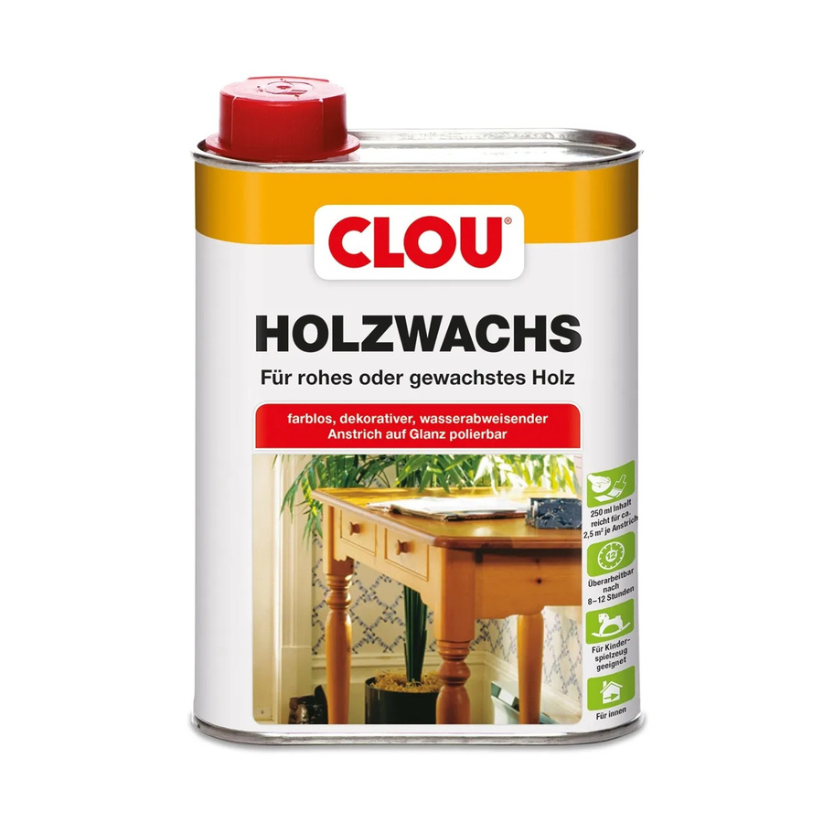 Clou Holzwachs Transparent 250 ml wasserabweisendes Wachs für Buche, Eiche, Fichte, Ahorn und Esche - Bild 2