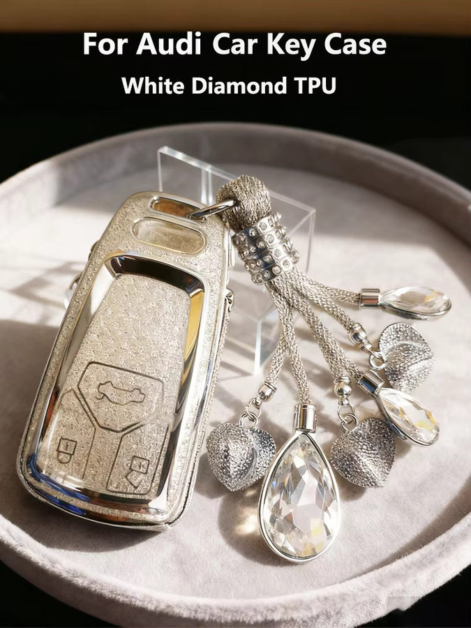 ICAR Schlüsselhülle Weiß Diamant TPU für Audi Q5 Q7 TT A4 B9 A5 A6 8S 8W 4M S4 S5 S7 TTS TFSI RS Fernbedienung Abdeckung - Bild 3