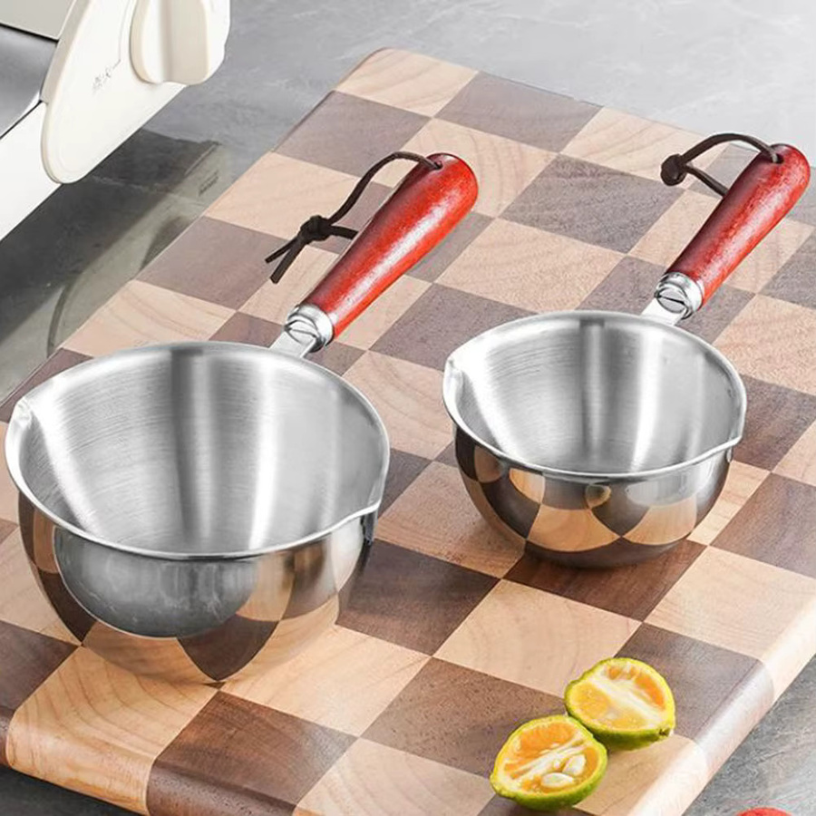 LEENKEA Edelstahl Milchtopf zum Schmelzen von Butter und Öl, Silber, 150 ml / 300 ml / 500 ml - Bild 2