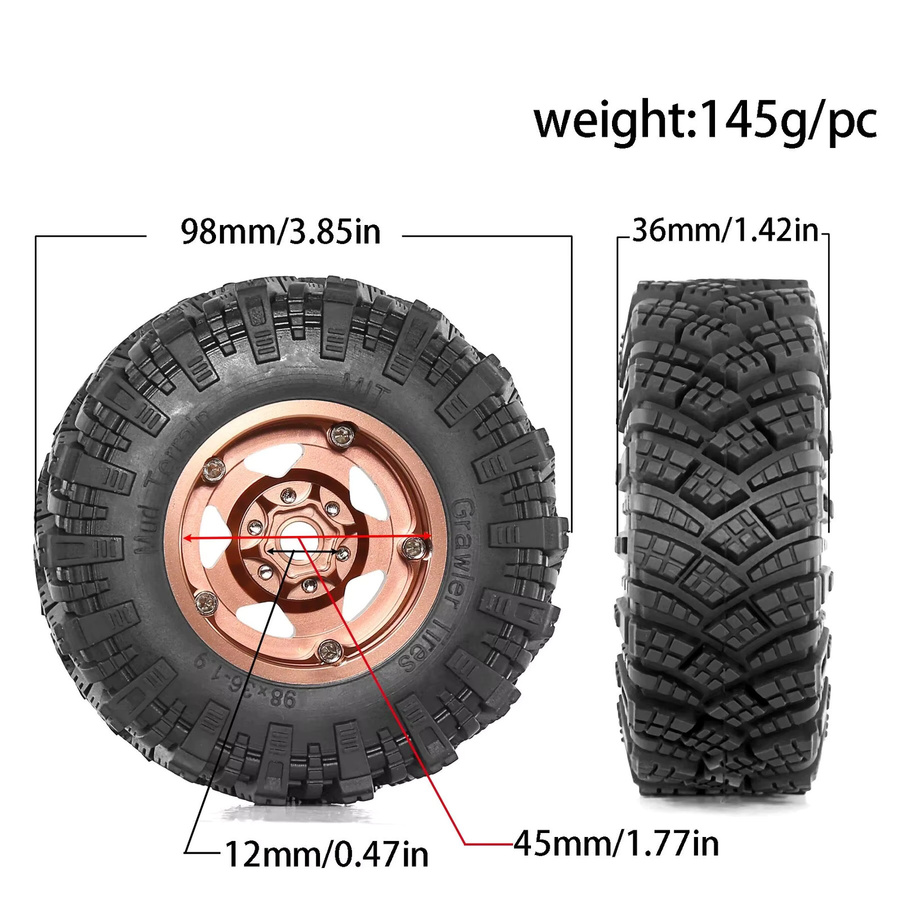MJX H12Y H12Y+ H12P, RC Ferngesteuertes Auto, 1:12, Metall-Naben-Reifen-Kit, Zubehör - Bild 2