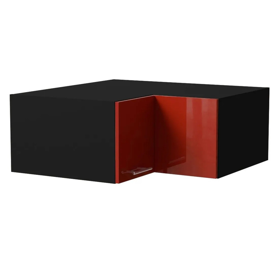 Feldmann-Wohnen Eckaufsatzschrank Brerra in Schwarz und Karminrot Hochglanz, B/T/H: 90 x 36 x 90 cm - Bild 2