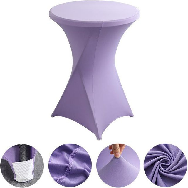 ChicFashion 5er Set elastische Stretch Tischdecke für Cocktailtische in Lichtlila, Spandex Tischhülle für Party und Hochzeit, B/T/H: 70 x 110 cm - Bild 1