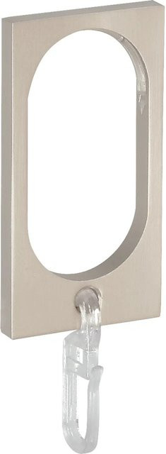 Mydeco Rechteckige Gardinen-Ringe in Edelstahl-Optik Silber inklusive Gardinenhaken, Durchmesser: 6 cm - Bild 1