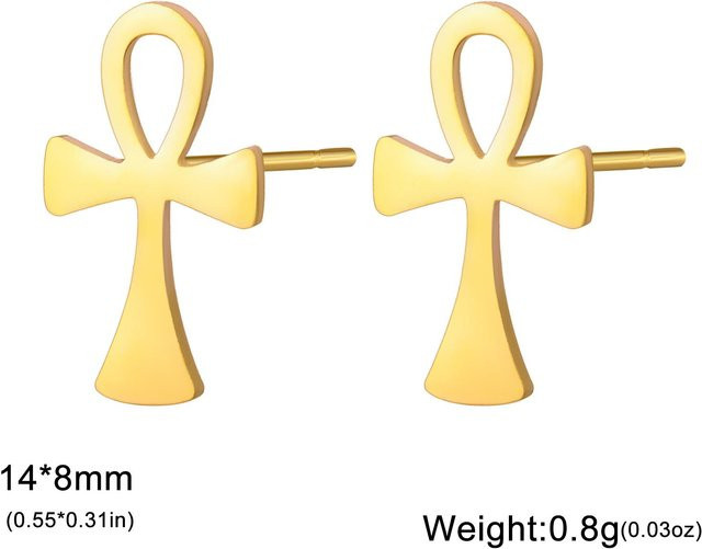 Ankh Kreuz Ohrstecker Edelstahl, Unisex - Bild 1