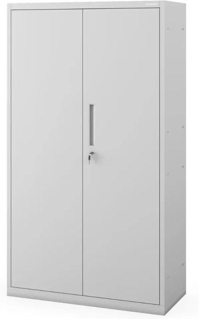 JAN NOWAK Metallschrank MEGAN mit Sockel und Scharniertüren, Grau, B/T/H: 90 x 40 x 160 cm - Bild 1