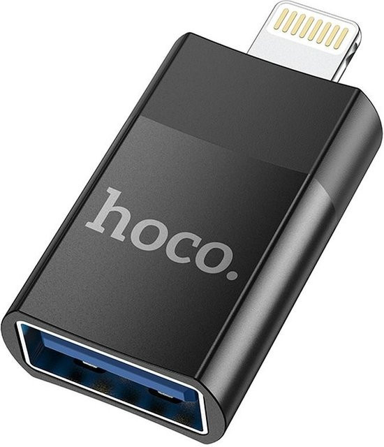 HOCO UA17 OTG Lightning auf USB-A Adapter, Schwarz - Bild 1