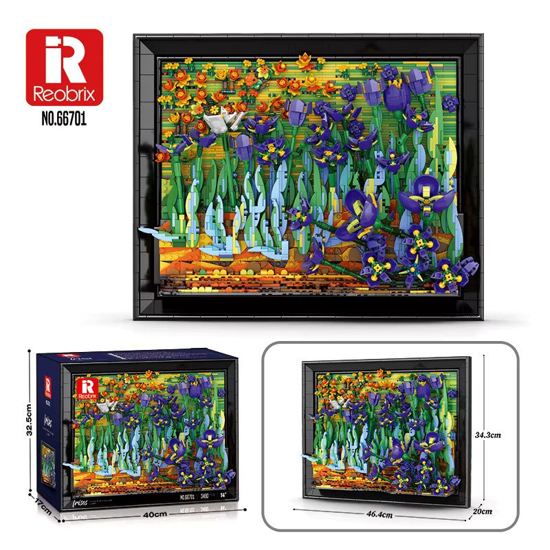 REOBRIX Iris-Blumen-Baustein, 3.480 Teile, floral - Bild 6