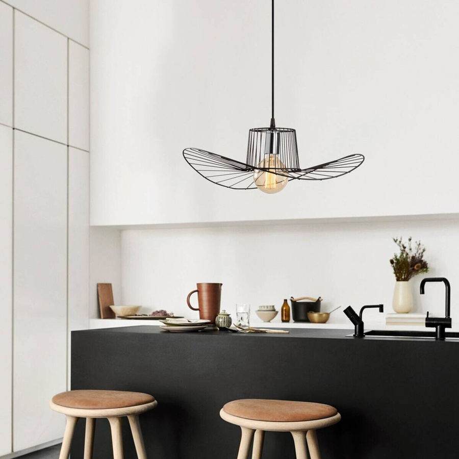 Opviq Pendelleuchte Tel in Schwarz aus Metall mit E27 Fassung, Höhe: 110 cm, Breite: 49 cm, Tiefe: 49 cm - Bild 3