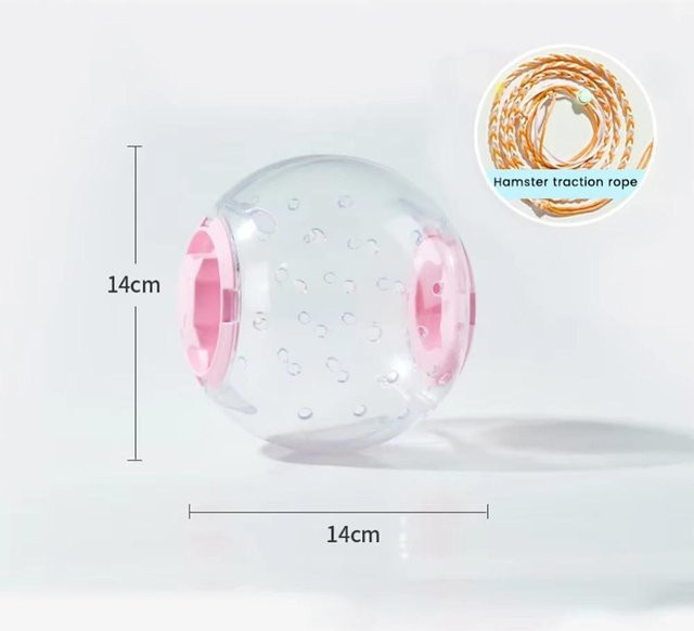 CDyuanli Hamster Trainingsball, Laufball, Transparent, Pink, 14cm - Bild 1