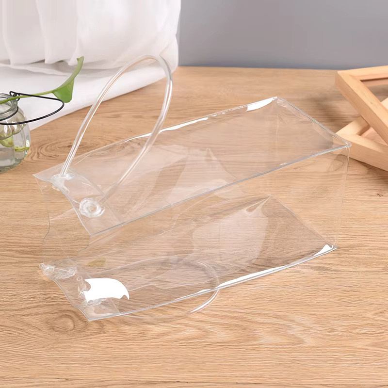 Transparente PVC Geschenkbeutel mit Griff für Hochzeiten, Geburtstage und Blumensträuße, Farbe: Transparent, B/T/H: 25 x 10 x 10 cm - Bild 2