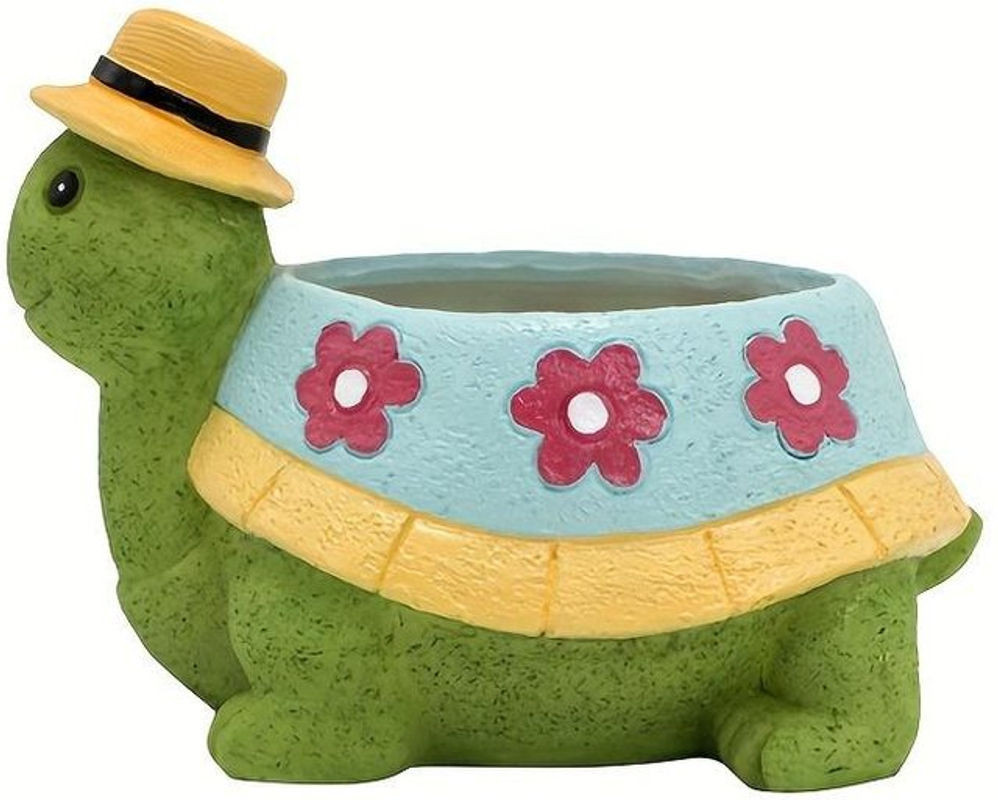SZ-JZQ Schildkröten-Blumentopf aus Kunstharz in Grün für Sukkulenten und Dekoration - Bild 1