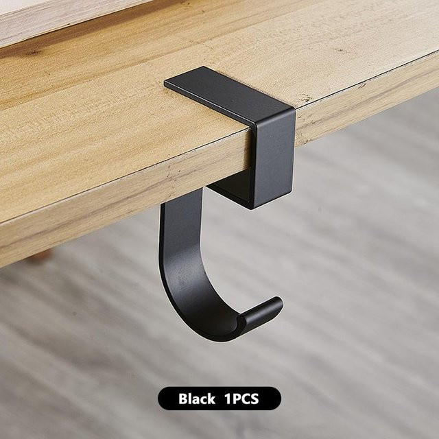 Multifunktionaler tragbarer Taschenhalter von Love Home Garden aus Metall in Schwarz zum Aufhängen am Schreibtisch - Bild 1