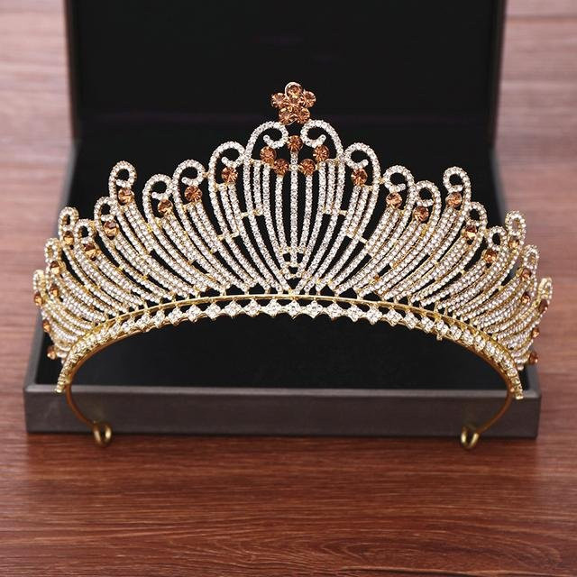 Wucifang Jewelry Diadem, Messing, Silber, Kristall, Zirkonia, Damen - Bild 1