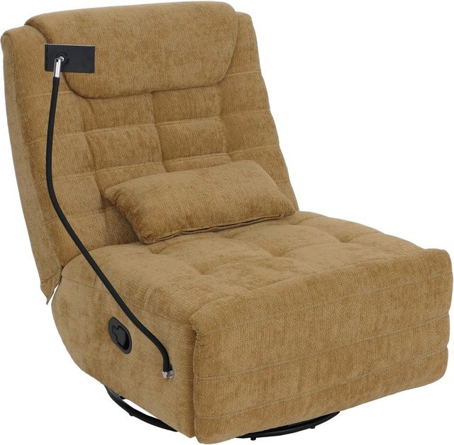 MCW Relaxsessel P92 in Gelb mit Drehbarer Kippfunktion und Handyhalterung aus Chenille-Stoff - Bild 2