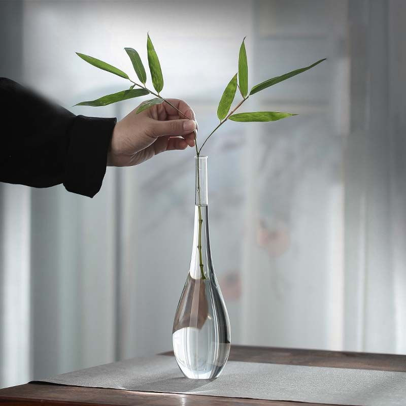 Yiran Furniture Glasvase im japanischen Stil, transparenter Hydrokultur-Blumenbehälter in Zen-Optik - Bild 4
